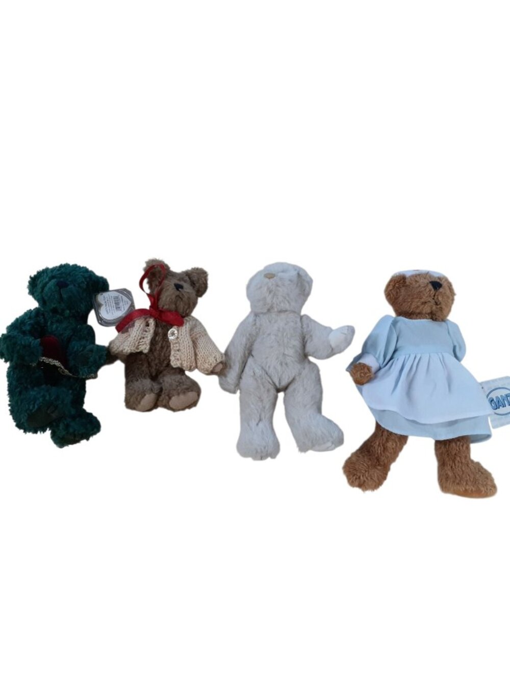 Lot of 4 TY, Boyds & Ganz Collectible Plush Teddy Bears w/ Distinct Clothing NWT
